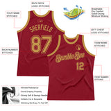 Custom Maroon Old Gold Authentic Throwback Basketball Jersey