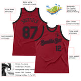 Custom Maroon Black Authentic Throwback Basketball Jersey