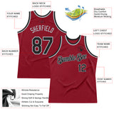 Custom Maroon Black-Gray Authentic Throwback Basketball Jersey