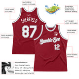 Custom Maroon White-Gray Authentic Throwback Basketball Jersey