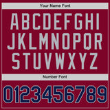 Custom Maroon Navy-Gray Authentic Throwback Basketball Jersey