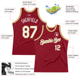 Custom Maroon White-Old Gold Authentic Throwback Basketball Jersey