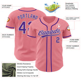 Custom Medium Pink Purple-White Authentic Baseball Jersey