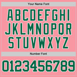 Custom Medium Pink Kelly Green-White Authentic Basketball Jersey