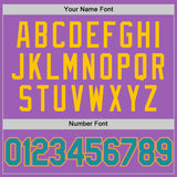 Custom Medium Purple Teal-Yellow Authentic Baseball Jersey