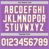 Custom Medium Purple White-Old Gold Authentic Baseball Jersey