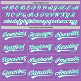 Custom Medium Purple White-Teal Authentic Baseball Jersey