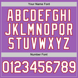 Custom Medium Purple White-Red Authentic Baseball Jersey