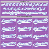 Custom Medium Purple White-Light Blue Authentic Baseball Jersey