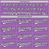 Custom Medium Purple White-Black Authentic Baseball Jersey