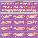 Custom Medium Purple White-Orange Authentic Baseball Jersey