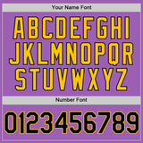 Custom Medium Purple Black-Yellow Authentic Baseball Jersey
