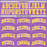 Custom Medium Purple Gold-White Authentic Basketball Jersey