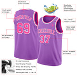 Custom Medium Purple Pink-White Authentic Basketball Jersey
