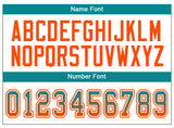 Custom Aqua Orange-White Drift Fashion Football Jersey