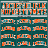 Custom Midnight Green Orange-White Authentic Basketball Jersey
