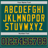 Custom Midnight Green Navy-Gold Authentic Basketball Jersey
