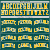 Custom Midnight Green Gold-White Authentic Basketball Jersey