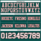 Custom Midnight Green White-Red Authentic Football Jersey