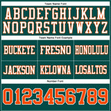 Custom Midnight Green Orange-White Authentic Football Jersey