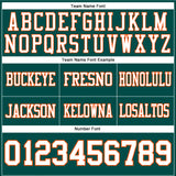 Custom Midnight Green White-Orange Authentic Football Jersey