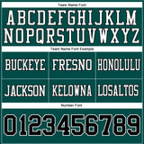 Custom Midnight Green Black-White Authentic Football Jersey