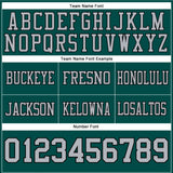 Custom Midnight Green Gray-Black Authentic Football Jersey