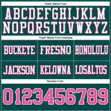 Custom Midnight Green Pink-White Authentic Football Jersey