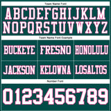 Custom Midnight Green White-Pink Authentic Football Jersey