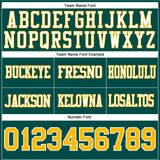 Custom Midnight Green Gold-White Authentic Football Jersey