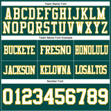 Custom Midnight Green White-Gold Authentic Football Jersey