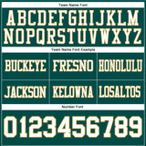 Custom Midnight Green White-Old Gold Authentic Football Jersey