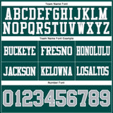 Custom Midnight Green Gray-White Authentic Football Jersey