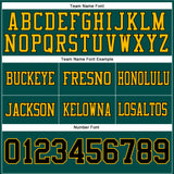 Custom Midnight Green Black-Old Gold Authentic Football Jersey