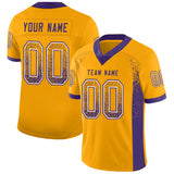 Custom Gold Purple-White Drift Fashion Football Jersey