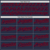 Custom Navy Red Mesh Authentic Throwback Baseball Jersey