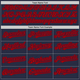 Custom Navy Red Mesh Authentic Throwback Baseball Jersey