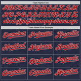 Custom Navy Red-Gray Mesh Authentic Throwback Baseball Jersey