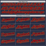 Custom Navy Red-Old Gold Mesh Authentic Throwback Baseball Jersey