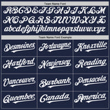 Custom Navy White-Red Authentic Baseball Jersey