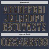 Custom Navy Old Gold Mesh Authentic Throwback Football Jersey