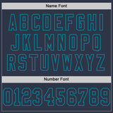 Custom Navy Teal Mesh Authentic Throwback Football Jersey