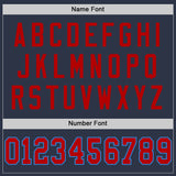 Custom Navy Red-Powder Blue Mesh Authentic Football Jersey
