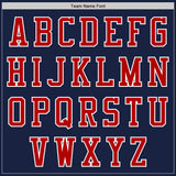 Custom Navy Red-White Authentic Baseball Jersey