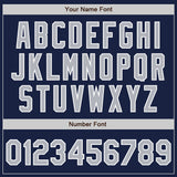Custom Navy Gray-White Authentic Baseball Jersey