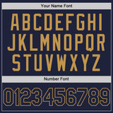 Custom Navy Old Gold Authentic Throwback Basketball Jersey