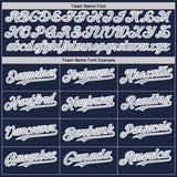 Custom Navy Gray-White Authentic Baseball Jersey