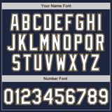 Custom Navy White Old Gold Authentic Baseball Jersey