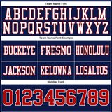 Custom Navy Red-White Authentic Football Jersey