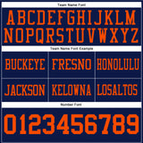 Custom Navy Orange Authentic Football Jersey